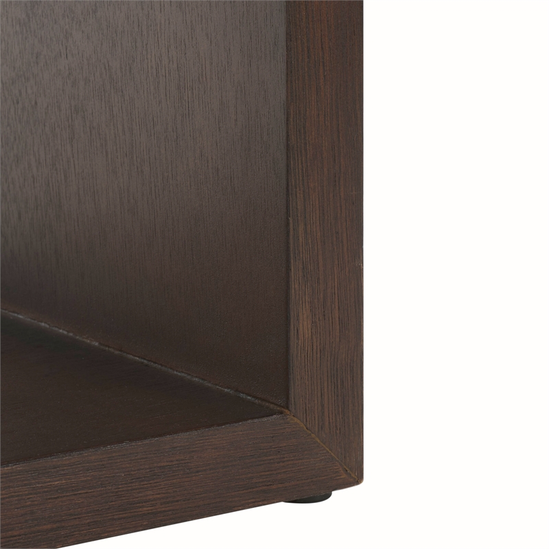 Safavieh Munson Wood 2 Shelf Console Table in Dark Oak