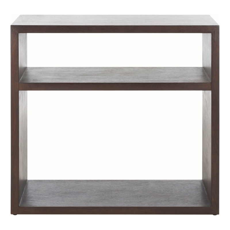 Safavieh Munson Wood 2 Shelf Console Table in Dark Oak