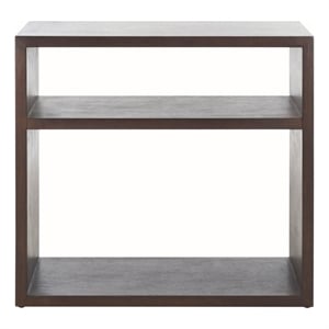 Safavieh Munson Wood 2 Shelf Console Table in Dark Oak