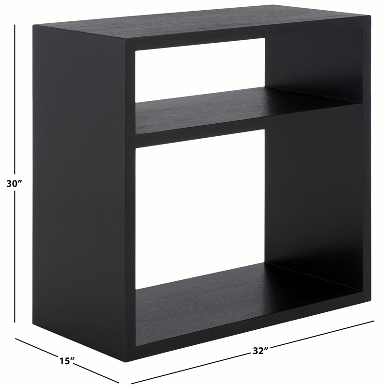 Safavieh Munson Wood  2 Shelf Console Table in Black