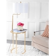 Safavieh Crispin Metal Floor Lamp Side Table in Gold / Clear