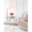 Safavieh Crispin Metal Floor Lamp Side Table in Gold / Clear