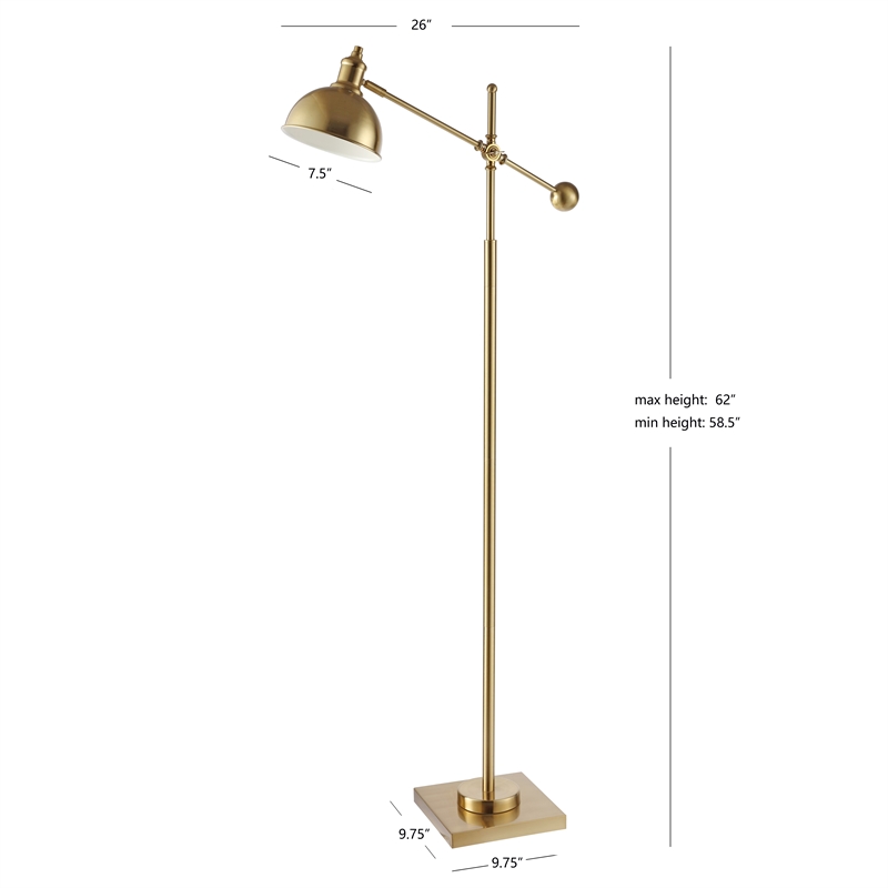 Safavieh Dagen Iron Floor Lamp in Brass