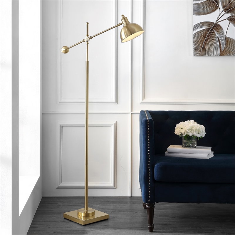 Safavieh Dagen Iron Floor Lamp in Brass