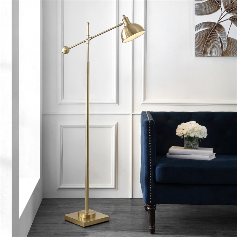 Safavieh Dagen Iron Floor Lamp in Brass