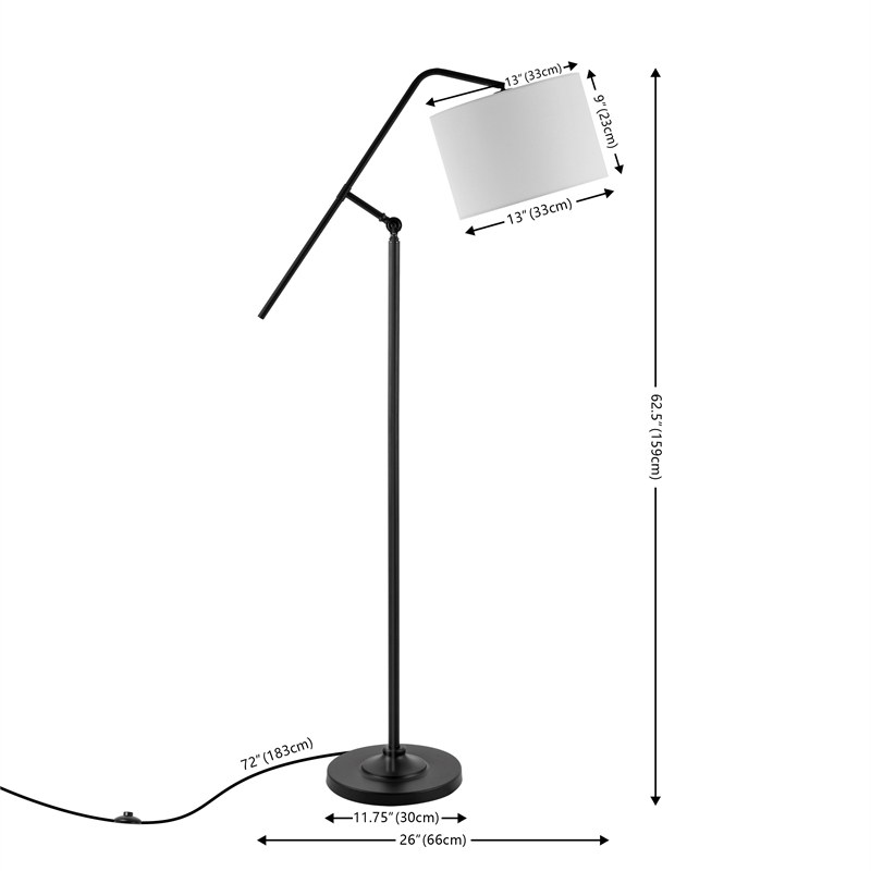 Safavieh Newbrook  Iron 62.5 Inch Floor Lamp in Black