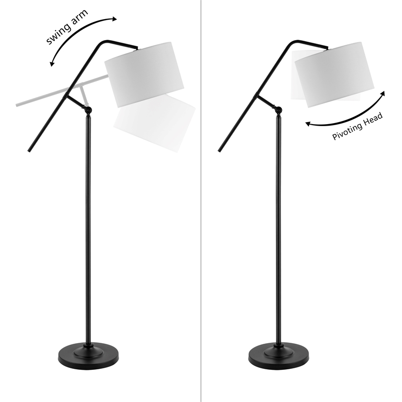 Safavieh Newbrook  Iron 62.5 Inch Floor Lamp in Black