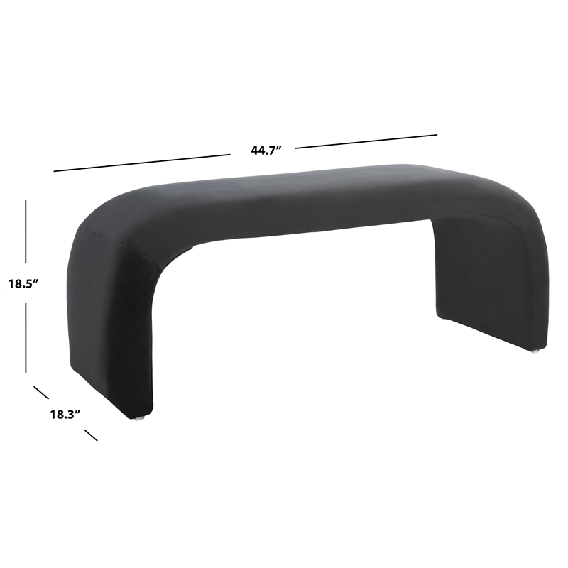 Safavieh Tenko Wood and Fabric Bench in Black