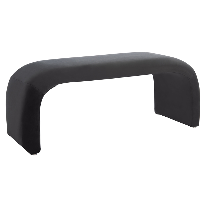 Safavieh Tenko Wood and Fabric Bench in Black