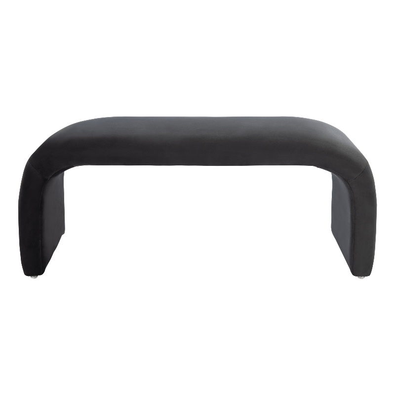Safavieh Tenko Wood and Fabric Bench in Black