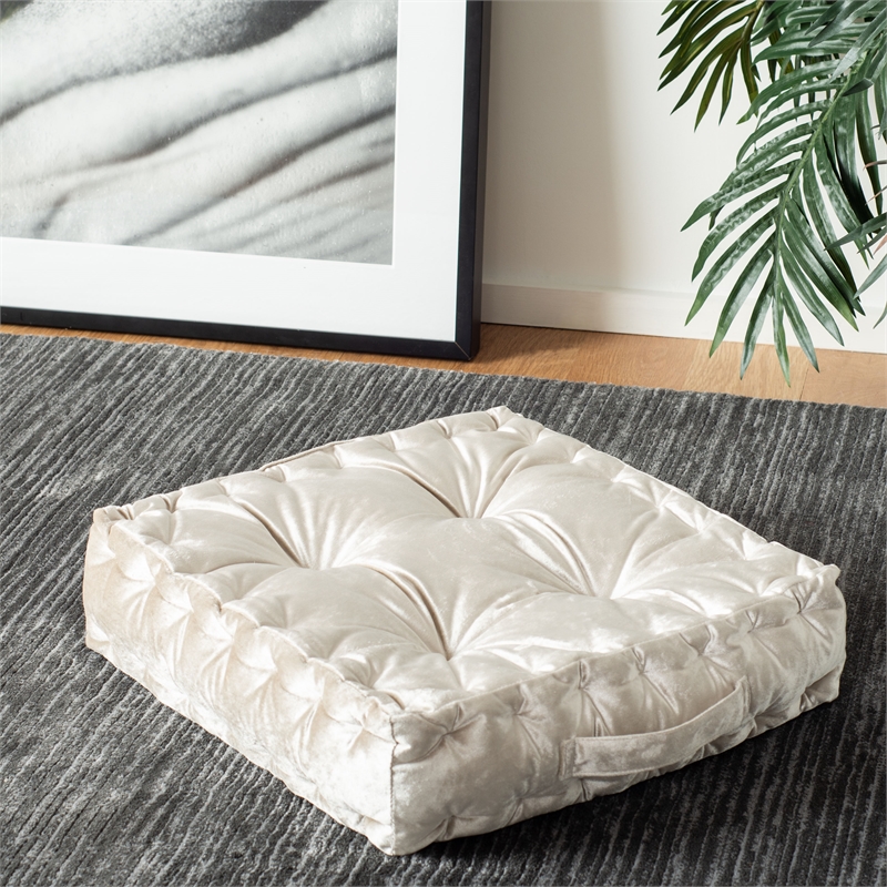 Safavieh Peony Velvet  Floor Pillow in White