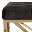 Safavieh Farah Velvet and Metal Tufted Rectangular Bench in Black / Gold