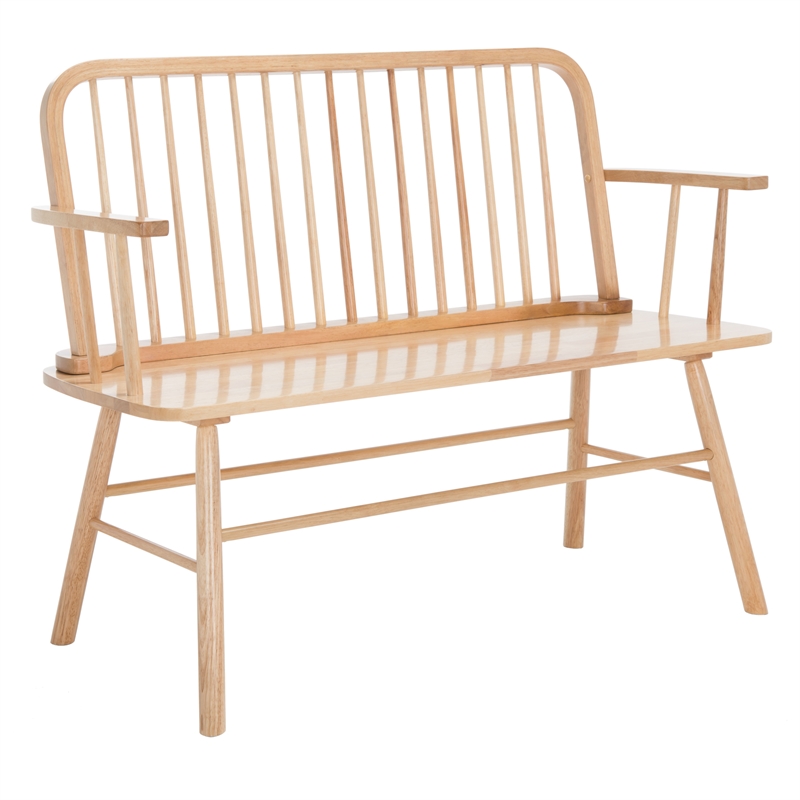 Safavieh Lucilia Wood  Spindle Bench in Natural