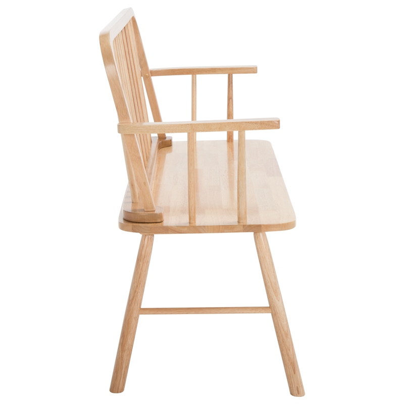 Safavieh Lucilia Wood  Spindle Bench in Natural