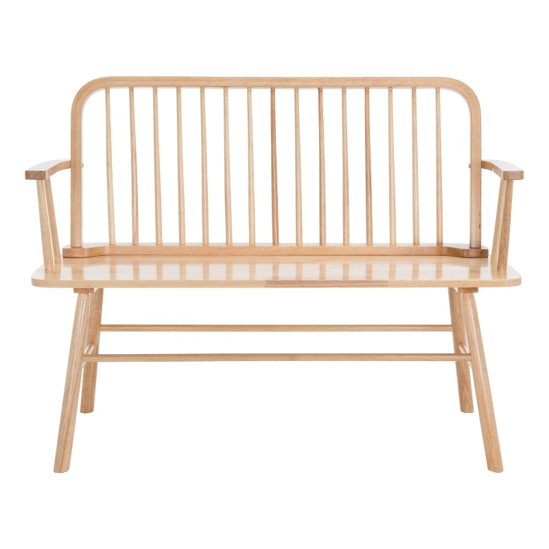 Safavieh Lucilia Wood  Spindle Bench in Natural