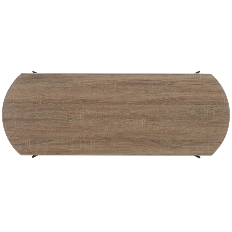 Safavieh Marlee Wood and Metal Coffee Table in Light Gray  / Oak / Black