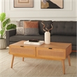 Safavieh Baisley Wood 2 Drawer Coffee Table in Natural
