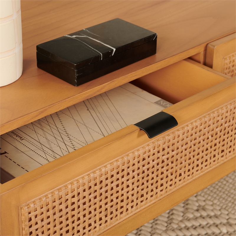 Safavieh Baisley Wood 2 Drawer Coffee Table in Natural