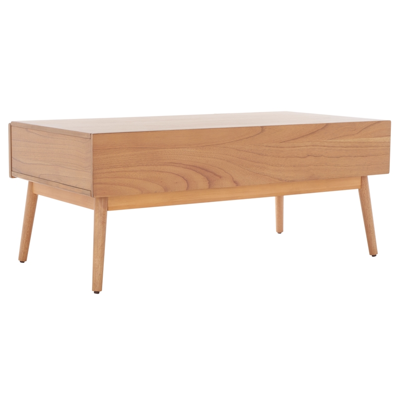 Safavieh Baisley Wood 2 Drawer Coffee Table in Natural