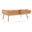 Safavieh Baisley Wood 2 Drawer Coffee Table in Natural