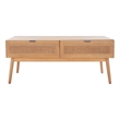 Safavieh Baisley Wood 2 Drawer Coffee Table in Natural