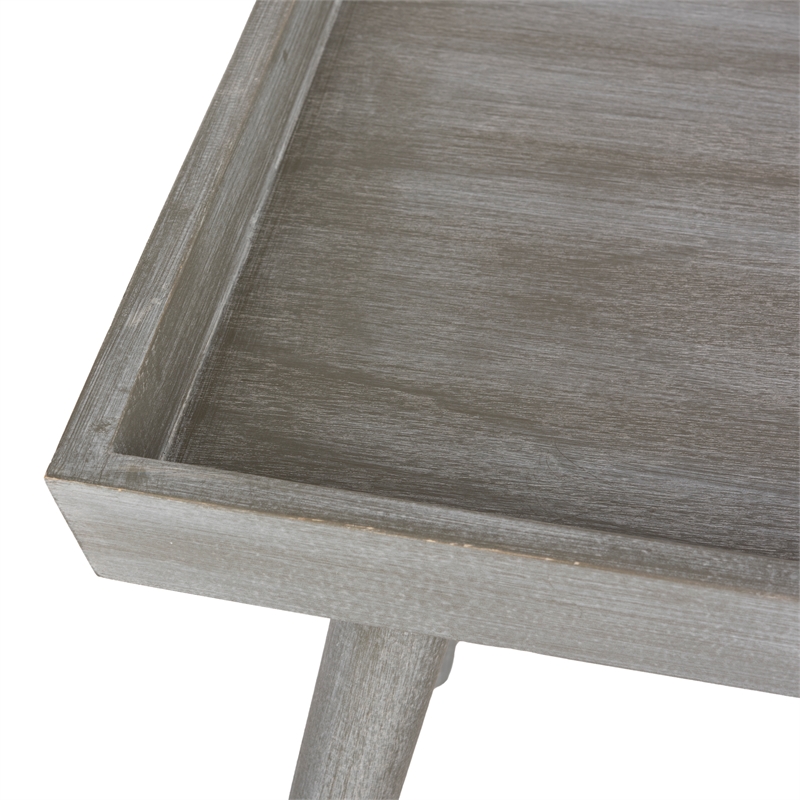 Safavieh Nonie Wood  Coffee Table with Tray in Slate / Gray