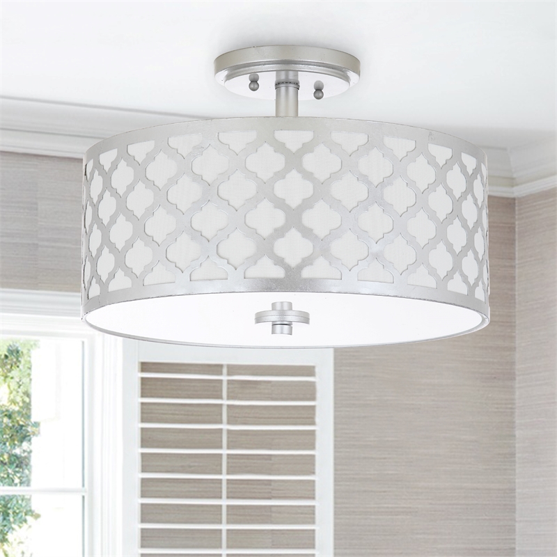 Safavieh Kora Metal Flush Mount in Silver