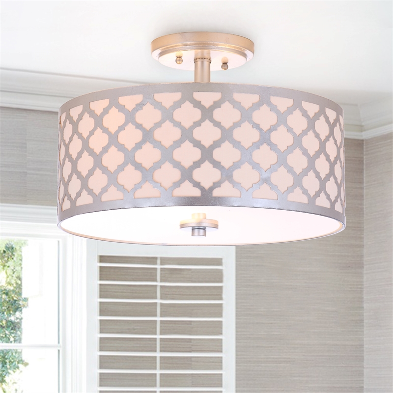 Safavieh Kora Metal Flush Mount in Silver
