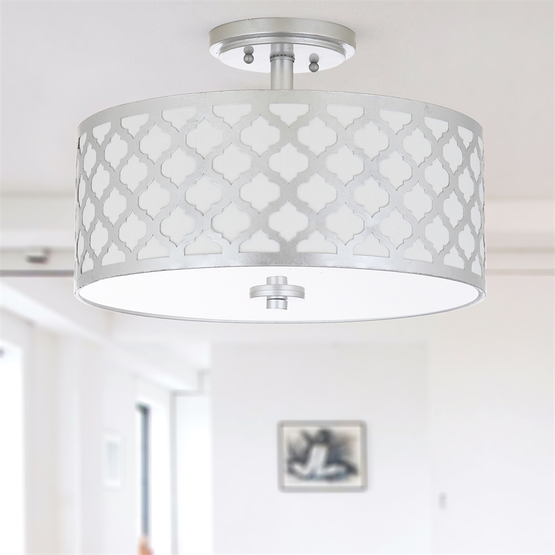 Safavieh Kora Metal Flush Mount in Silver
