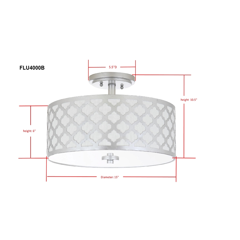 Safavieh Kora Metal Flush Mount in Silver