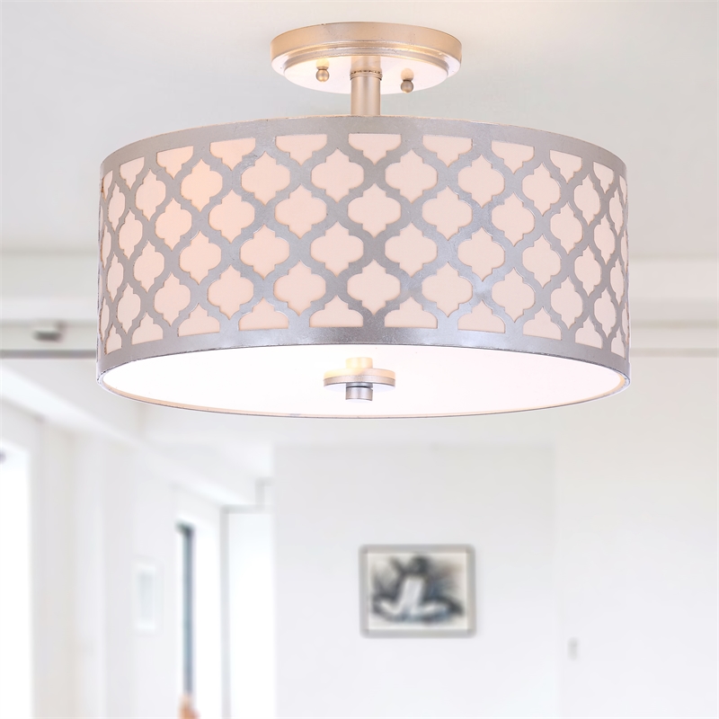 Safavieh Kora Metal Flush Mount in Silver