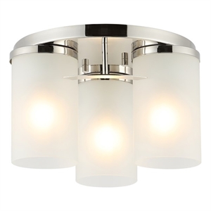 Safavieh Jeffra Ceramic and Metal 3Lt 12.5&quot Flush Mount in Nickel