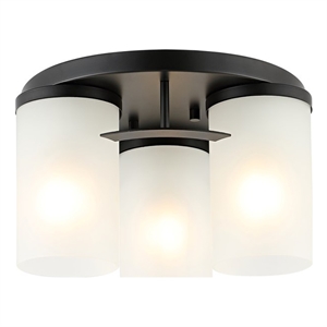 Safavieh Jeffra Ceramic and Metal 3Lt 12.5&quot Flush Mount in Black