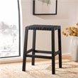 Safavieh Capri Wood and Leather Counter Stool in Black / Black