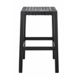 Safavieh Capri Wood and Leather Counter Stool in Black / Black