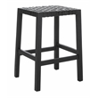 Safavieh Capri Wood and Leather Counter Stool in Black / Black