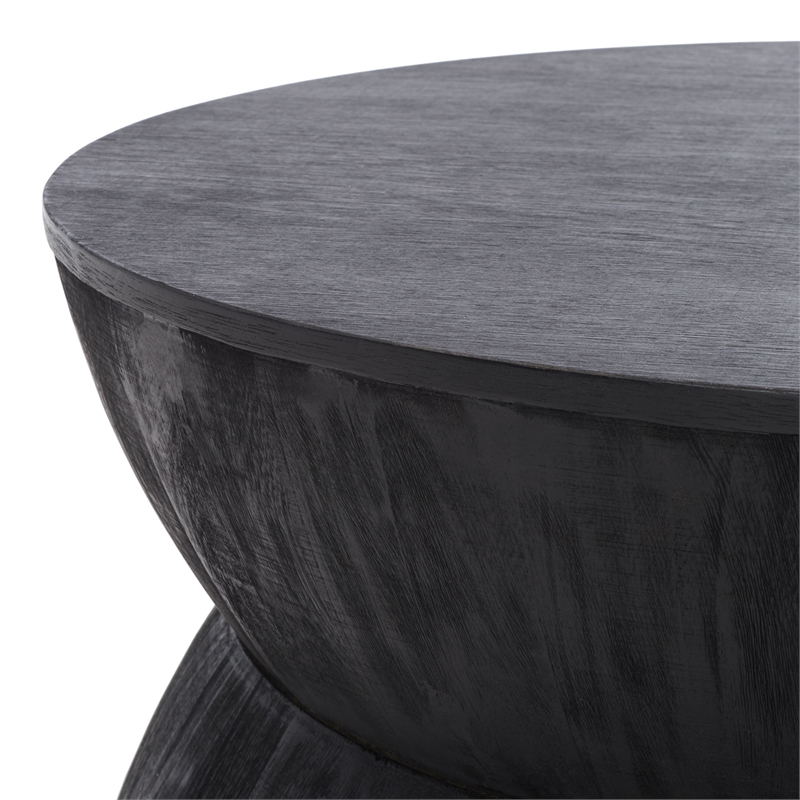 Safavieh Alecto Wood Round Coffee Table in Black
