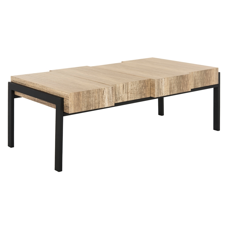 Safavieh Alexander Wood and Metal Coffee Table  in Multi- Color / Brown