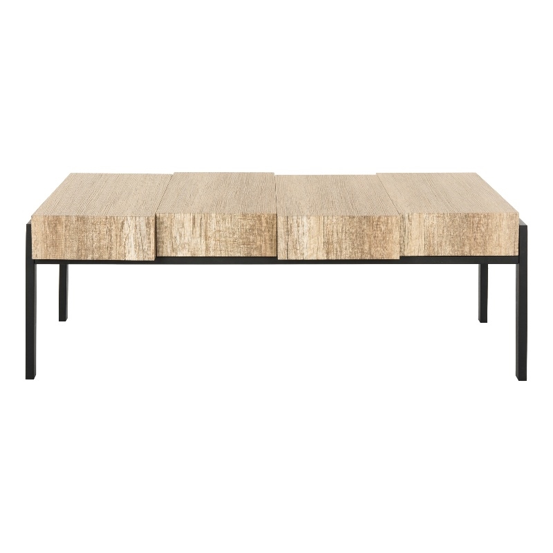 Safavieh Alexander Wood and Metal Coffee Table  in Multi- Color / Brown