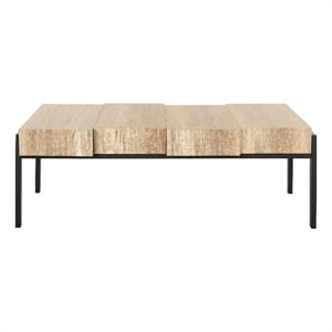 Safavieh Alexander Wood and Metal Coffee Table  in Multi- Color / Brown