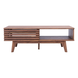 Safavieh Rori Wood and Metal 2 Door Coffee Table in Walnut