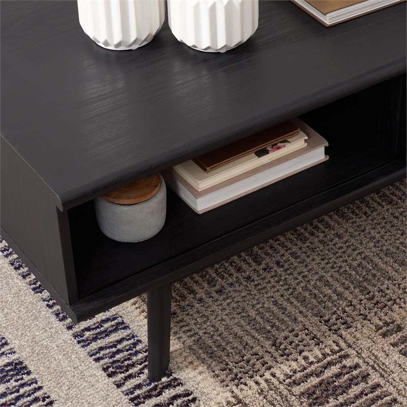 Safavieh Rori Wood and Metal 2 Door Coffee Table in Black