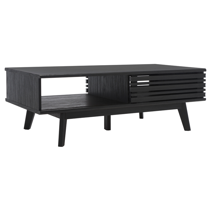 Safavieh Rori Wood and Metal 2 Door Coffee Table in Black
