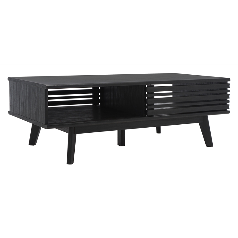 Safavieh Rori Wood and Metal 2 Door Coffee Table in Black