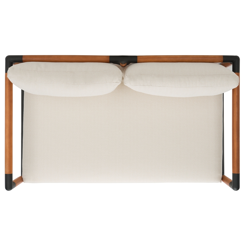 Safavieh Tommy Metal and Wood Patio Sofa in Black / White