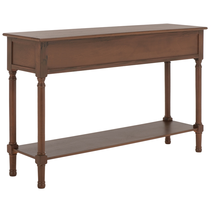 Safavieh Landers Wood 3 Drawer Console Table in Brown