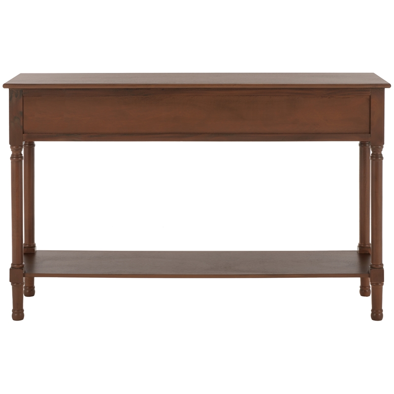 Safavieh Landers Wood 3 Drawer Console Table in Brown