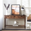 Safavieh Landers Wood 3 Drawer Console Table in Brown