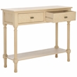 Safavieh Halton Wood and Metal 2 Drawer Console Table in Natural