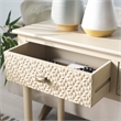Safavieh Halton Wood and Metal 2 Drawer Console Table in Natural